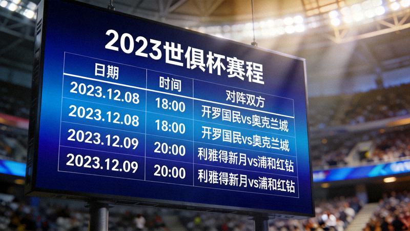 世俱杯赛程公布现场大屏幕展示对阵时间表